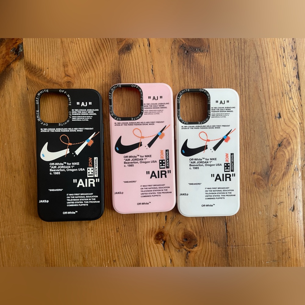 Off-White Black and Pink Slim Silicone Phone Cases